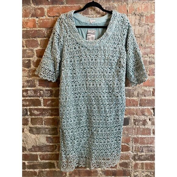 Pip & Vine by Rosie Pope Light Blue Lace Shift Dress Maternity Size L NWT - Picture 1 of 10